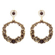 Striking Fashion Crystal Rhinestone Intricate Arrangement Earrings ER828 Black