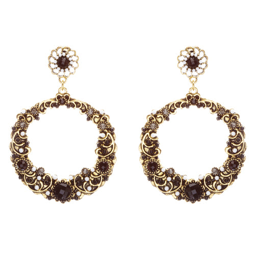 Striking Fashion Crystal Rhinestone Intricate Arrangement Earrings ER828 Black