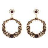 Striking Fashion Crystal Rhinestone Intricate Arrangement Earrings ER828 Black