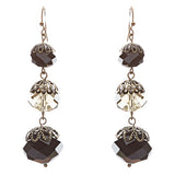 Modern Fashion Chic Cut Out Balls In Linear Arrangement Earrings E834 Black