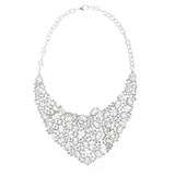 Bridal Wedding Jewelry Crystal Rhinestone Alluring Bib Posture Necklace J499 SLV