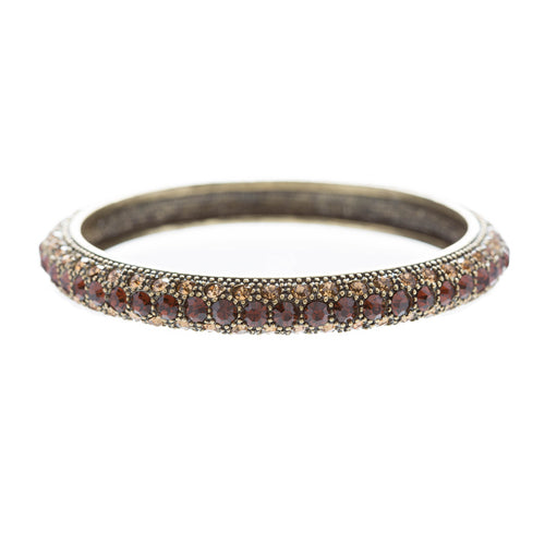 Beautiful Stunning Crystal Rhinestones Metal Bangle Bracelet Antique Brown