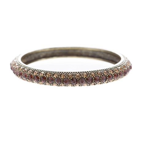 Beautiful Stunning Crystal Rhinestones Metal Bangle Bracelet Antique Brown
