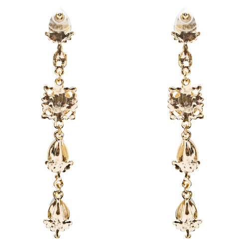Trendy Design Crystal Rhinestone Colorful Tear Drop Shape Earrings E740 Multi