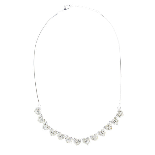 Beautiful Valentine's Crystal Rhinestone Fascinating Little Hearts Set J496 SLV - Accessoriesforever