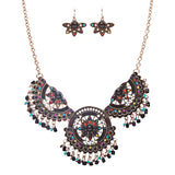 State-Of-The-Art Meticulous Dream Catcher Design Charm Necklace Set JN227 Black