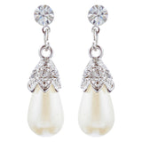 Bridal Wedding Jewelry Set Necklace Crystal TD Pearl Bib Choker Design Silver