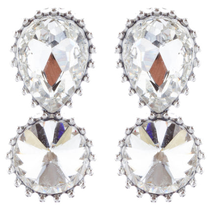Bridal Wedding Jewelry Prom Simple Sparkle Fashion Dangle Earrings E974 Silver
