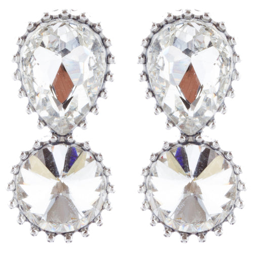Bridal Wedding Jewelry Prom Simple Sparkle Fashion Dangle Earrings E974 Silver