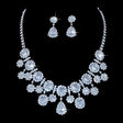 Bridal Jewelry Set Chunky Teardrop Crystal Rhinestone M