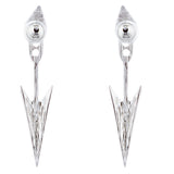 Trendy Chic Double Sided Crystal Rhinestone Arrow Design Post Earrings E1003 SV