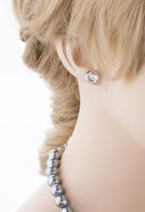 Bridal Wedding Jewelry Crystal Rhinestone Captivating Floral Bib Necklace J509GR