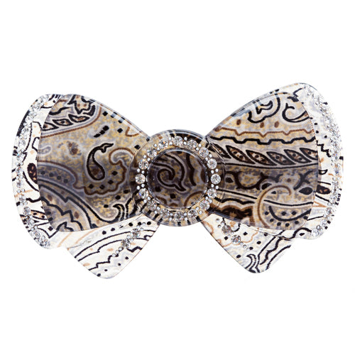 Woman Fashion Hair Barrette Clip Ribbon Black NEW