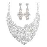 Bridal Wedding Jewelry Crystal Rhinestone Alluring Bib Posture Necklace J499 SLV