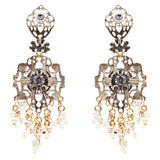 Elegance Fashion Crystal Rhinestone Beautifully Crafted Earrings E812 Cream