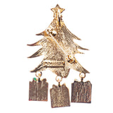 Christmas Jewelry Crystal Rhinestone Holiday Gift Presents Tree Brooch Pin BH125