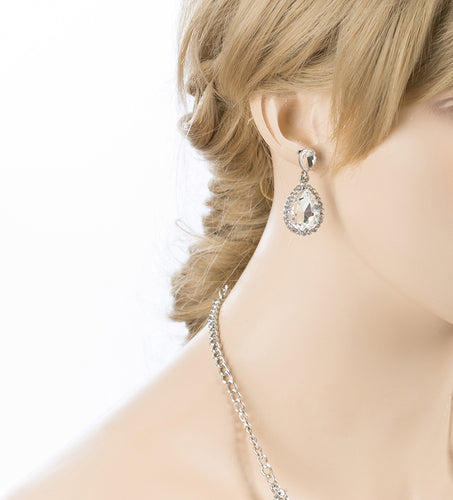 Bridal Wedding Jewelry Set Crystal Rhinestone Gorgeous Bib Design Necklace J584 - Accessoriesforever