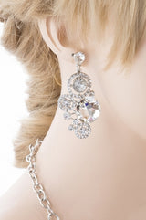 Bridal Wedding Jewelry Crystal Rhinestone Spellbinding Bib Necklace J506 Silver