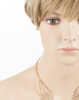 Bridal Wedding Jewelry Crystal Rhinestone Breathtaking Tear Drop Necklace J517GD