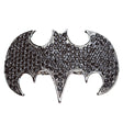Fun Bat Crystal Two Finger Stretch Adjustable Ring Hematite Black