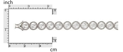 Linked Cut Circle CZ 7" Bracelet 925 Sterling Silver