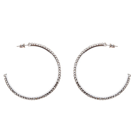 Exquisite Sparkle Crystal Rhinestone Hoop Design Fashion Earrings E689