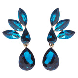 Gorgeous Chic Unique Simple Bridal Teardrop Dangle Fashion Earrings Gold Blue
