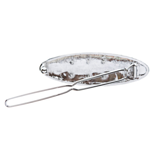 Bridal Wedding Jewelry Crystal Rhinestone Simple Oval Design Hair Pin Silver