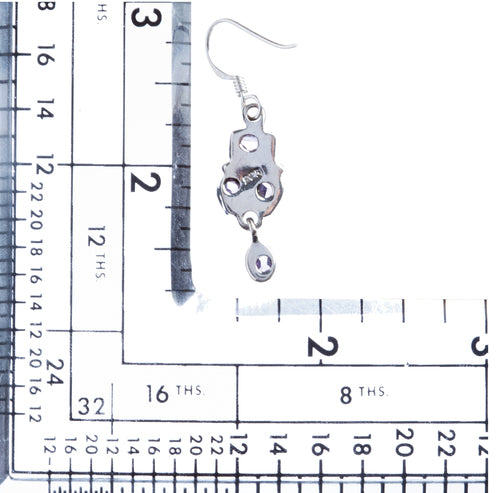 925 Sterling Silver Gemstones Natural Amethyst Dangle Earrings FJSE2184