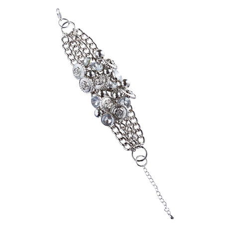 Modern Fashion Crystal Rhinestone One Of A Kind Design Trendy Bracelet B502 SLV