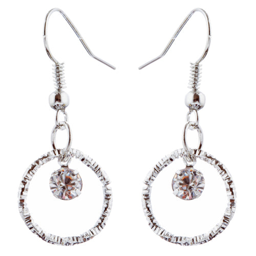 Beautiful Crystal Rhinestone Bridal Wedding Necklace Earrings Set JN277 Silver