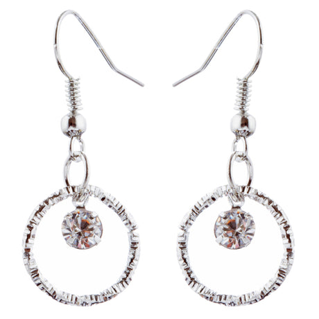 Beautiful Crystal Rhinestone Bridal Wedding Necklace Earrings Set JN277 Silver