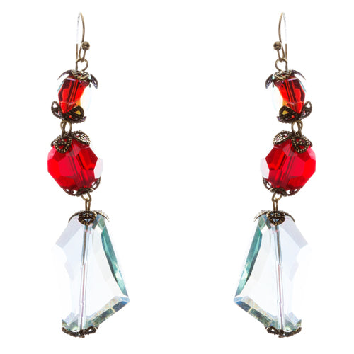 Contemporary Fashion Extraordinary Charms In Various Shapes Earrings E837 Red