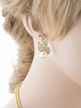 Bridal Wedding Jewelry Crystal Rhinestone Sparkling Bouquet Necklace J524 Gold