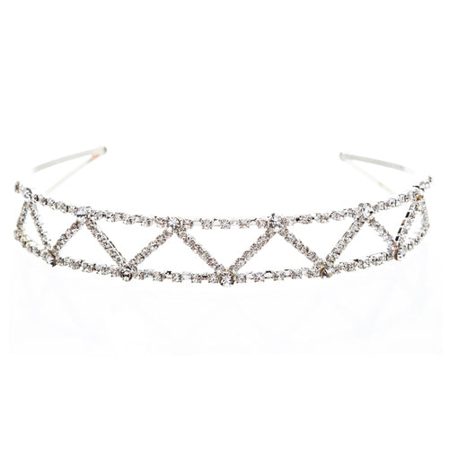 Bridal Wedding Jewelry Crystal Rhinestone Delicate Zigzag Pattern Headband H159