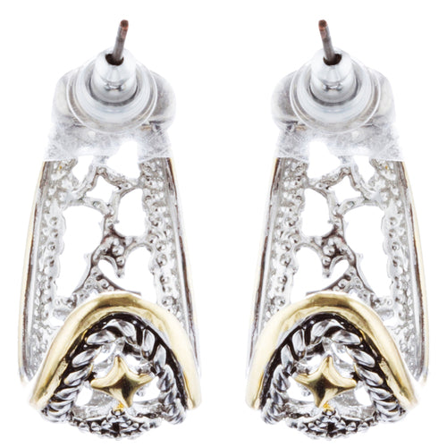 Sophisticated Classic Gorgeous Two-Tone Crystal Rhinestone Earrings E996 GDSV