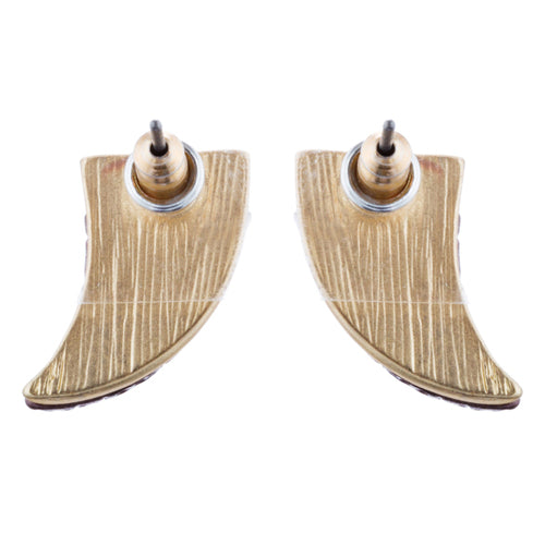 Fun Cute Adorable Horn Design Fashion Stud Style Earrings E987 Purple