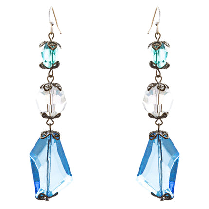Contemporary Fashion Extraordinary Charms In Various Shapes Earrings E837 Blue