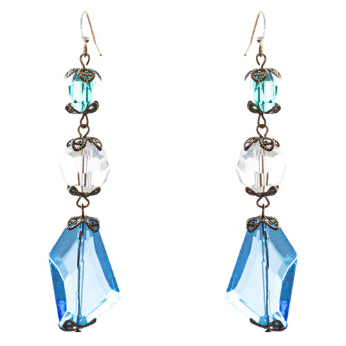 Contemporary Fashion Extraordinary Charms In Various Shapes Earrings E837 Blue