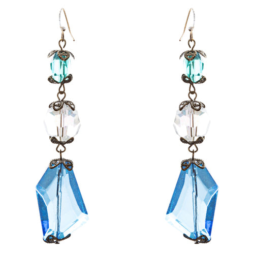 Contemporary Fashion Extraordinary Charms In Various Shapes Earrings E837 Blue