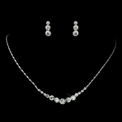 Bridal Wedding Jewelry Set Crystal Rhinestone Simple Soft Linear Drop J379 - Accessoriesforever