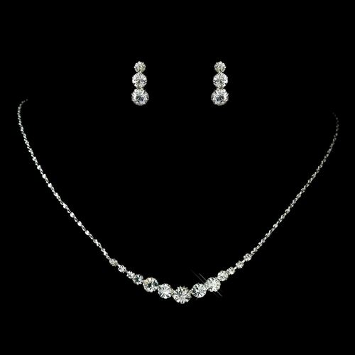Bridal Wedding Jewelry Set Crystal Rhinestone Simple Soft Linear Drop J379 - Accessoriesforever