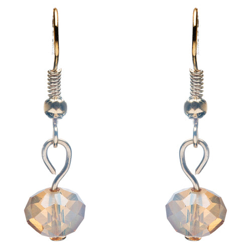 Gorgeous Glass Bead Drape Bib Style Design Statement Necklace Set Gold Beige - Accessoriesforever