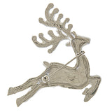 Christmas Jewelry Holiday Gorgeous Crystal Prancing Reindeer Brooch BH219 White