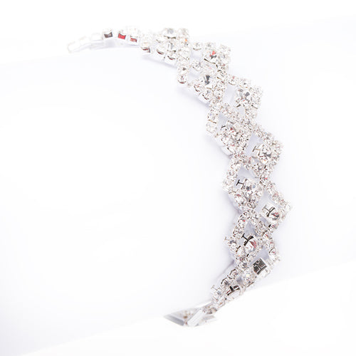 Bridal Wedding Jewelry Crystal Rhinestone Zig Zagged Dazzle Fashion Bracelet - Accessoriesforever