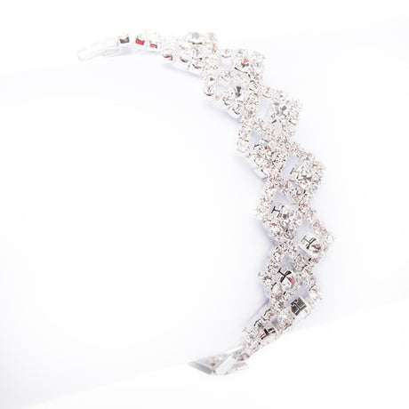 Bridal Wedding Jewelry Crystal Rhinestone Zig Zagged Dazzle Fashion Bracelet