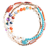 Beautiful Stone Bead Tribal Bohemian Statement Wrap Fashion Bracelet B453 Multi