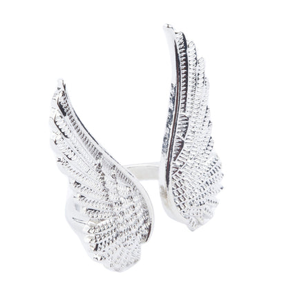 Adorable Cute Dazzle Crystal Rhinestone Angel Wing Design Fashion Ring  Silver - Accessoriesforever