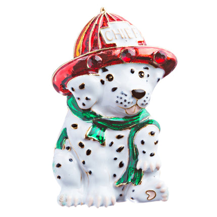 Christmas Jewelry Crystal Rhinestone Holiday Chief Puppy Dog Brooch Pin BH129