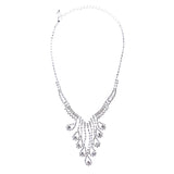 Bridal Wedding Jewelry Crystal Rhinestone Magnificent Design Necklace J571Silver